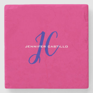 Dessous-de-verre En Pierre Script de calligraphie professionnelle Monogramme