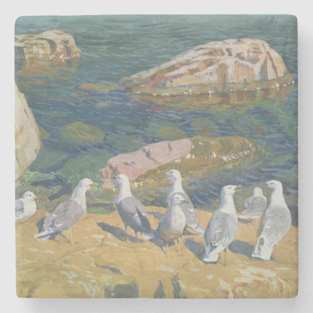 Dessous-de-verre En Pierre Seagulls, 1910 (Devant)
