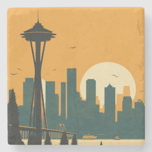 DESSOUS-DE-VERRE EN PIERRE SEATTLE N° 1