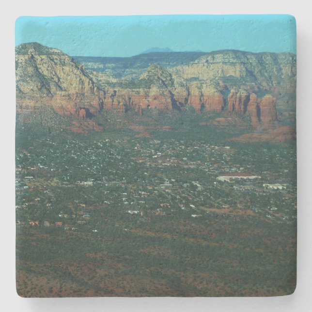 Dessous-de-verre En Pierre Sedona et Coffee Pot Rock vus d'en haut (Devant)