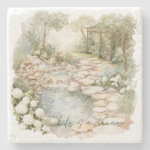Dessous-de-verre En Pierre Sentier rocailleux de la prairie romantique