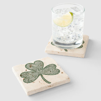 Dessous-de-verre En Pierre Shamrock (foncé)