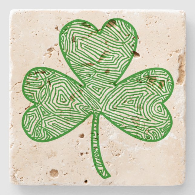 Dessous-de-verre En Pierre Shamrock (lumière) (Devant)