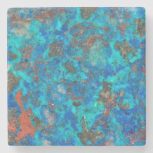 Dessous-de-verre En Pierre Shattuckite à motif bleu