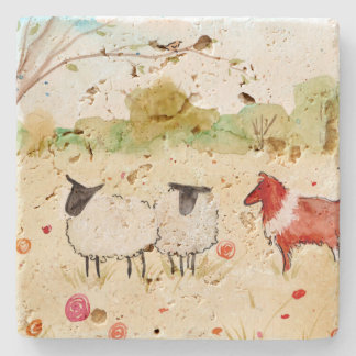 Dessous-de-verre En Pierre Sheep in the Meadow