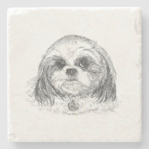 Dessous-de-verre En Pierre Shih Tzu