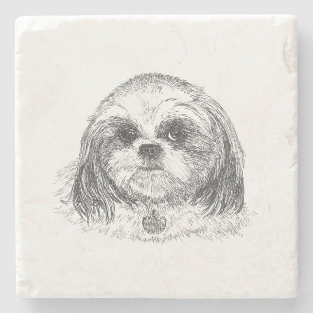 Dessous-de-verre En Pierre Shih Tzu (Devant)