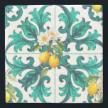 Dessous-de-verre En Pierre sicilien, été, citron, mosaïque, vert,<br><div class="desc">Été,  dynamique,  Carreaux méditerranéens</div>