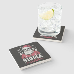 Dessous-de-verre En Pierre Sigma Claus Cool Père Noël Noël Rizz Rizzler Mème