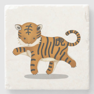 Dessous-de-verre En Pierre SIGNE D'Astrologie Zodiac Tigre Migné Chinois