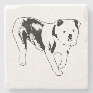 Dessous-de-verre En Pierre Silhouette de Bulldog Classique