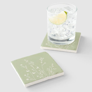 Dessous-de-verre En Pierre Silhouettes botaniques minimalistes