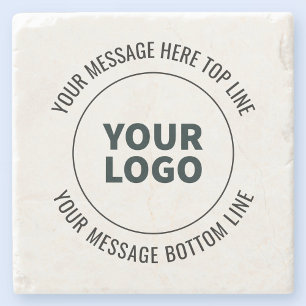 Dessous-de-verre En Pierre Simple à remplacer par votre logo ou image