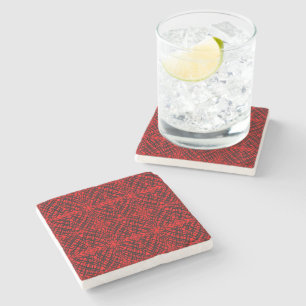 Dessous-de-verre En Pierre Simple Gribouillis   Carrelage Miroir   Rouge  