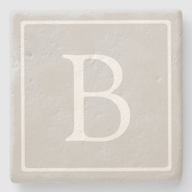 Dessous-de-verre En Pierre Simple Light Grey monogram (Devant)