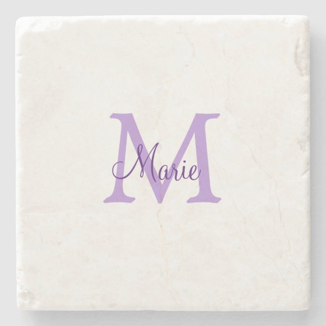 Dessous-de-verre En Pierre simple minimal add name monogram pink red   throw  (Devant)
