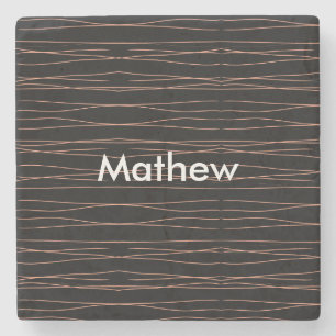 Dessous-de-verre En Pierre Simple monogramme ajoutez votre lettre de nom homm