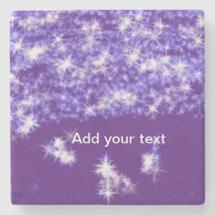 Dessous-de-verre En Pierre Simple pailleté violet scintillement étoiles ajout
