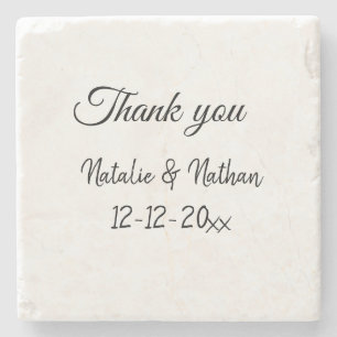 Dessous-de-verre En Pierre Simple remerciement minimal couple nom texte date