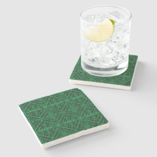 Dessous-de-verre En Pierre Simple Scribble Carreaux miroir Vert