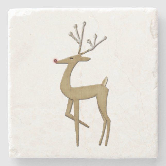 Dessous-de-verre En Pierre Simplistic Reindeer Marble Coasters (Devant)