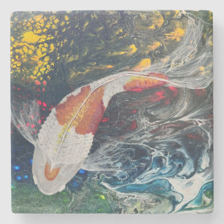 Dessous-de-verre En Pierre Single Koi on Coaster