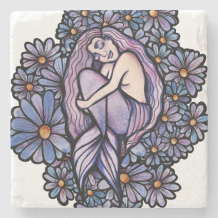 Dessous-de-verre En Pierre Sirène Dormir des marais pourpres