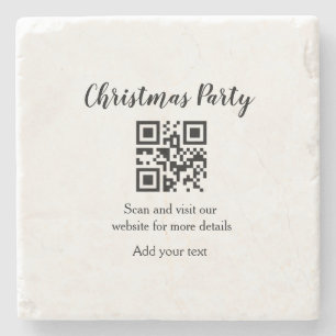 Dessous-de-verre En Pierre Site web simple pour fête de Noël code-barres QR a