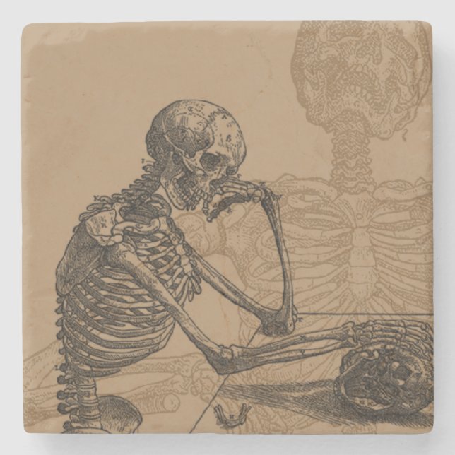 Dessous-de-verre En Pierre Skeletons et la mort (Devant)