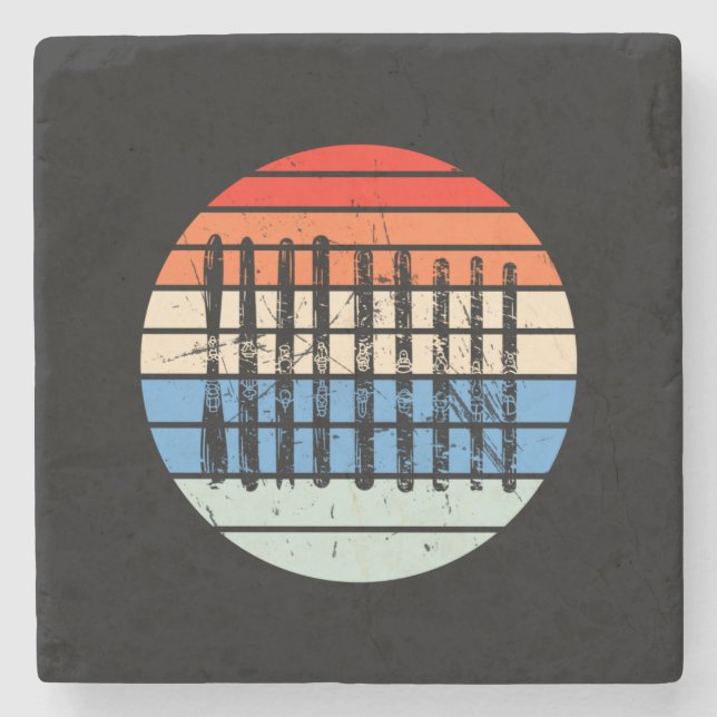 Dessous-de-verre En Pierre Ski - Collection Ski Boards (Devant)