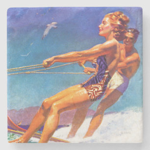 Dessous-de-verre En Pierre Skier nautique par McClelland Barclay