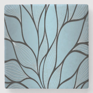 Dessous-de-verre En Pierre Sky Blue Hues Creative Leave Motif