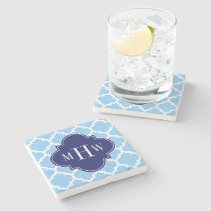 Dessous-de-verre En Pierre Sky Blue What Marocain #5 Navy Blu 5c Nom Monogram