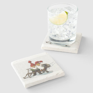 Dessous-de-verre En Pierre Sledding d'amis de Julenisse