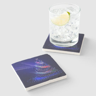 Dessous-de-verre En Pierre SlipperyJoe arbre de Noël numérique translucide ro