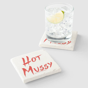 Dessous-de-verre En Pierre SlipperyJoe's hot mussy audacieux texte rouge vif