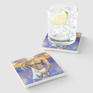 Dessous-de-verre En Pierre SlipperyJoe's musculaire bulge six pack gym trai