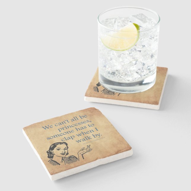 Dessous-de-verre En Pierre SlipperyJoe's Princess clap marchant drôle les ann (Côté)