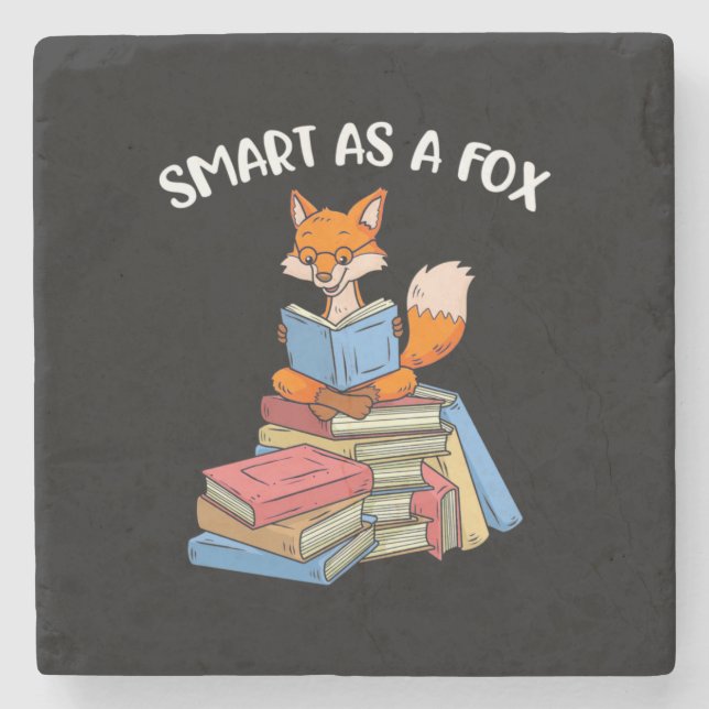 Dessous-de-verre En Pierre Smart As A Fox (Devant)