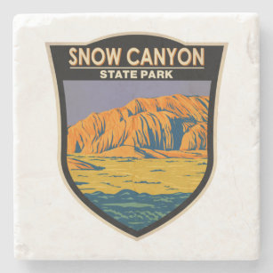 Dessous-de-verre En Pierre Snow Canyon State Park Utah Vintage
