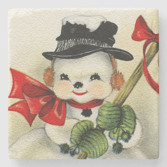 Dessous-de-verre En Pierre Snowman 004 (Devant)