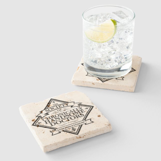 Dessous-de-verre En Pierre Société des docteurs Chroniquement beaux - drôle D (Côté)