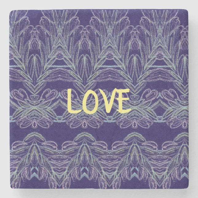 Dessous-de-verre En Pierre Soft Swirls Love (Purple) (Devant)