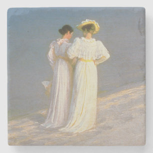 Dessous-de-verre En Pierre Soirée d'été sur la plage du sud de Skagen
