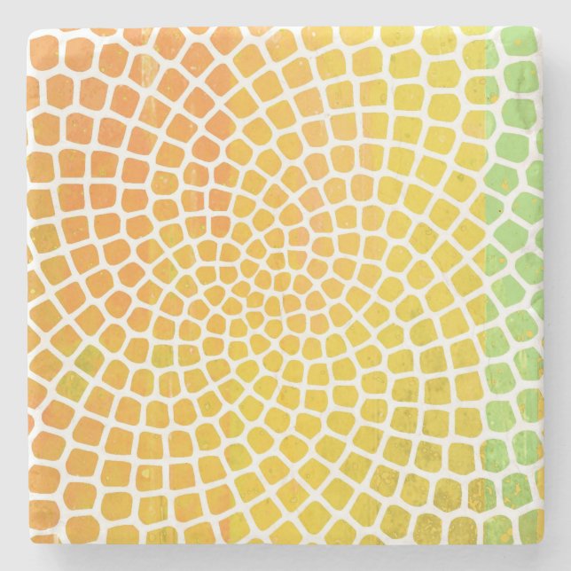 Dessous-de-verre En Pierre Soleil Éclatant Jaune (Devant)