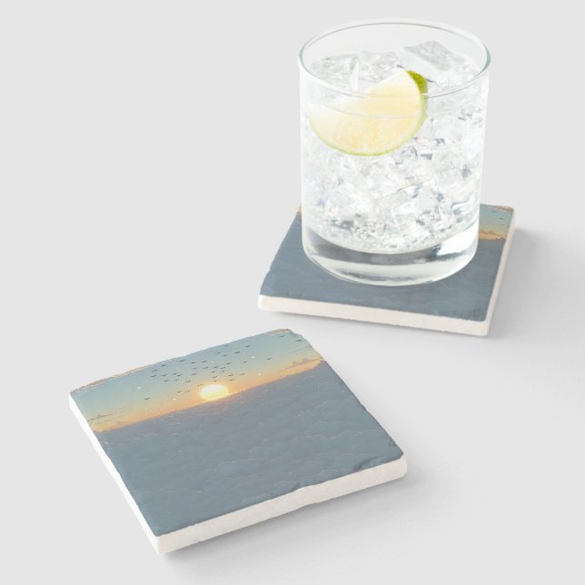 Dessous-de-verre En Pierre Soleil nuages (Côté)
