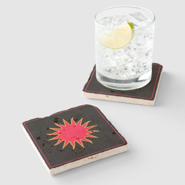 Dessous-de-verre En Pierre Soleil Sun (Côté)