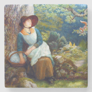 Dessous-de-verre En Pierre Sommeil dans les bois (par Arthur Hughes)
