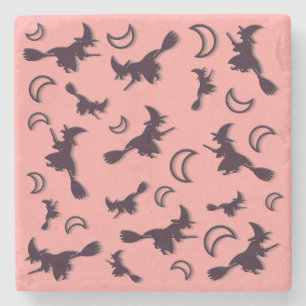 Dessous-de-verre En Pierre Sorcière volante entre la moitié de la lune à Hall