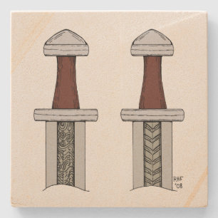 Dessous-de-verre En Pierre Soudage Motif de l'épée viking